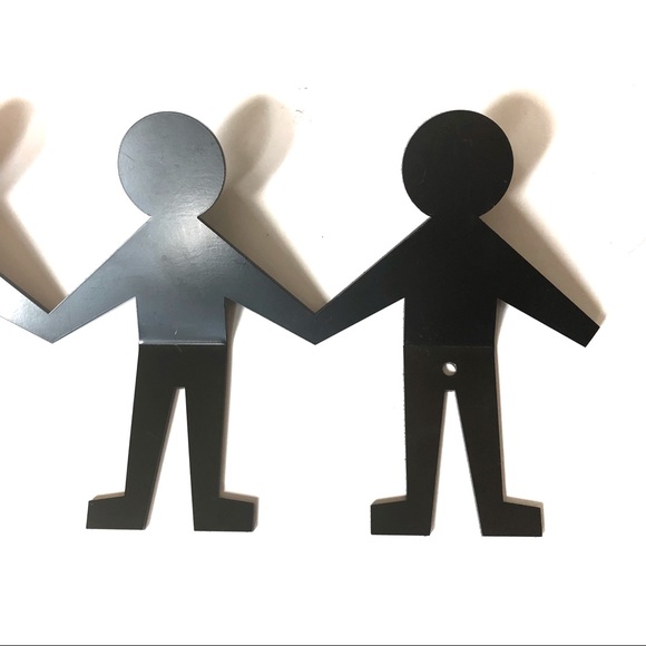 4 Person Silhouette Black Metal Hooks - Picture 4 of 4